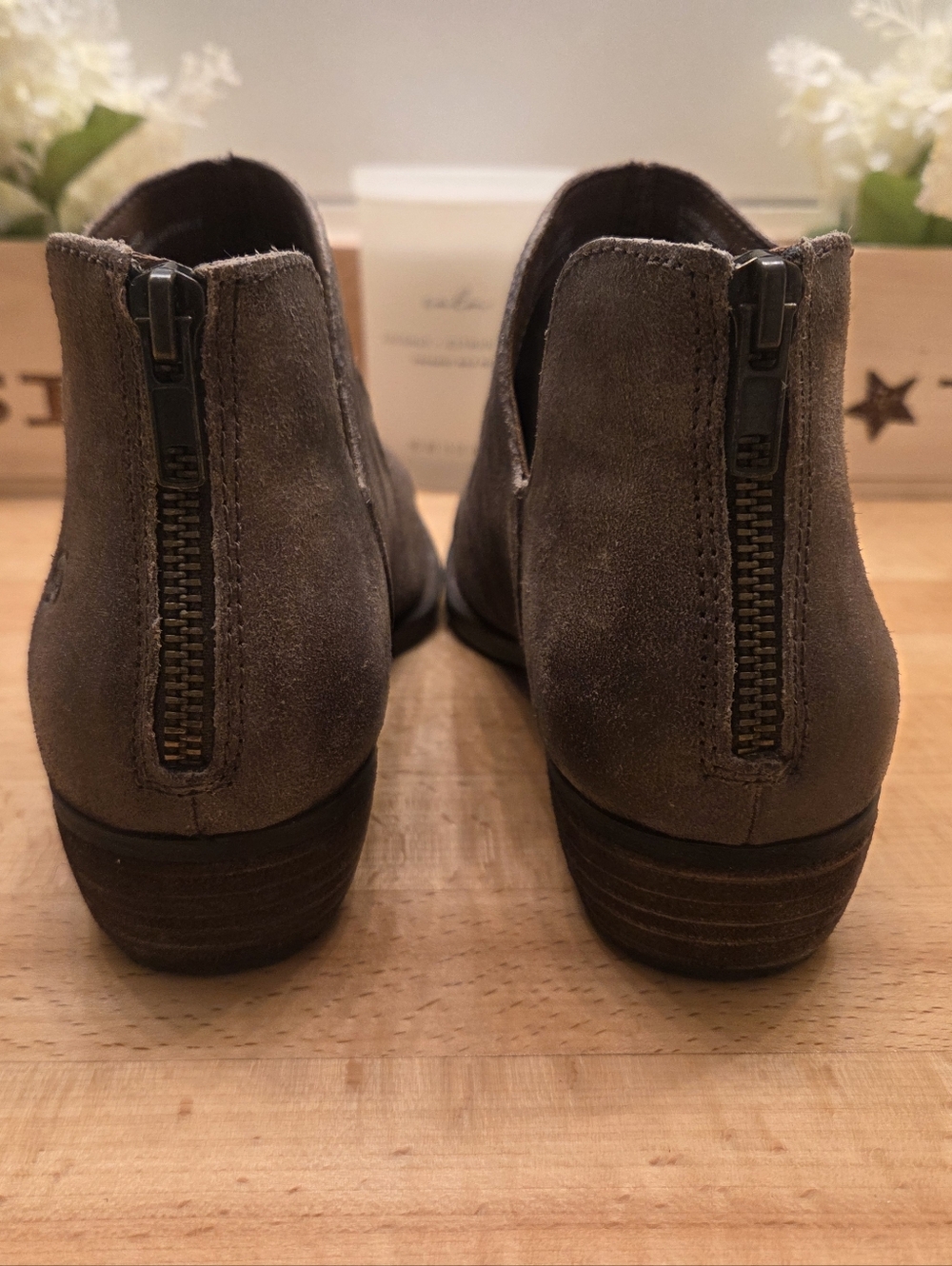 Born Kerri Ankle Boots Brown Suede Leather Womens Size 9.5 - Picture 6 of 11